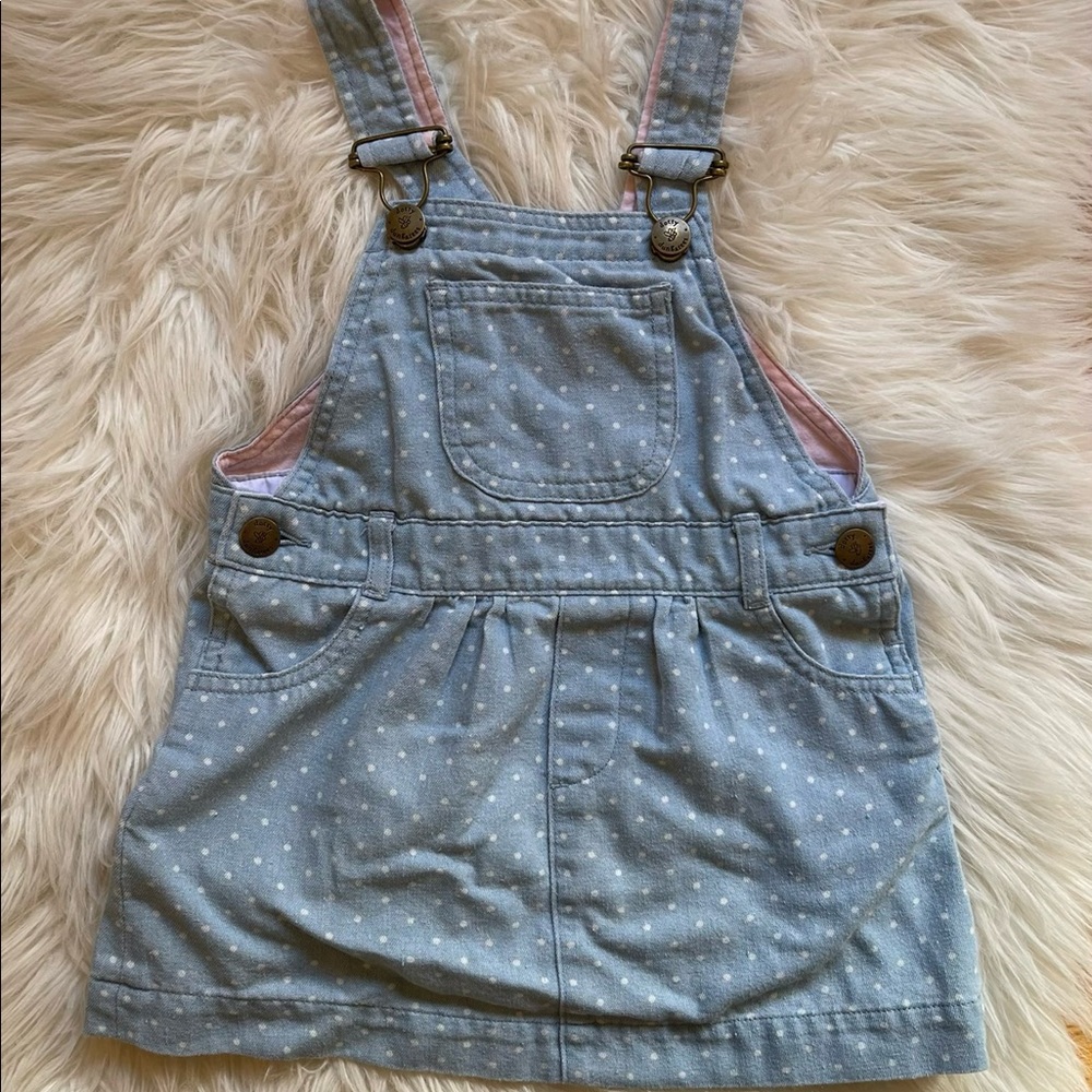 Denim overall dress with dots - 2-3 Years